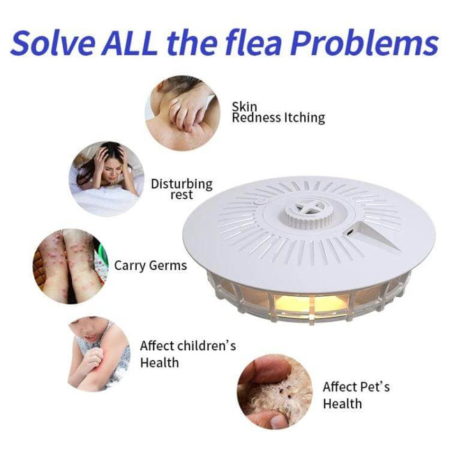 Household Flea Trap Lamp Pearl White For Indoor Pest Control compact light and heat flea trap targeting fleas mites bed bugs moths mosquitoes