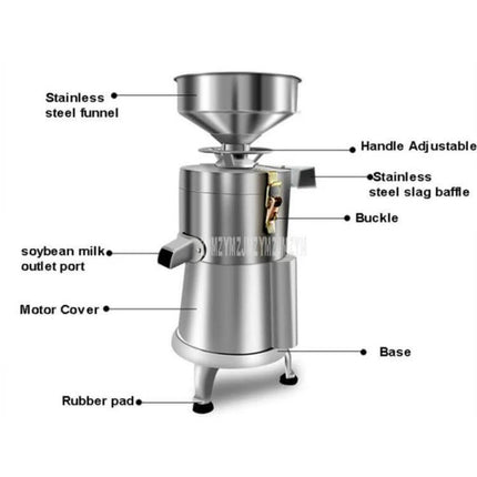 Household Stainless Steel Refiner Large Capacity For Soy Milk And Tofu - stainless steel body, funnel, motor cover, soybean milk outlet, 20kg/hr