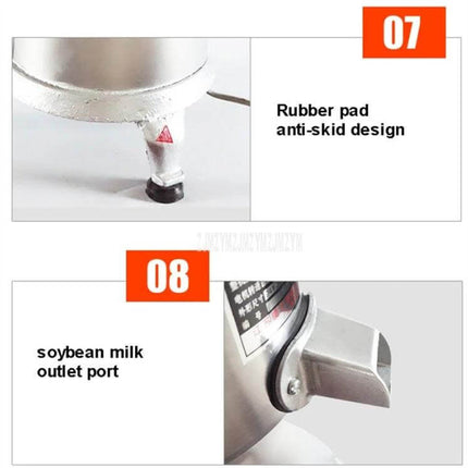 Household Stainless Steel Refiner Large Capacity For Soy Milk And Tofu - close-up of rubber anti-skid pad and soybean milk outlet port