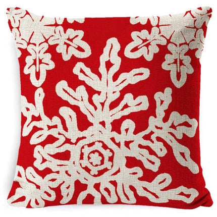Hug Pillowcase 45x45cm Linen for Cozy Christmas Decor red linen pillowcase with white snowflake embroidery for sofa and bed