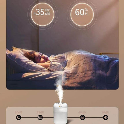 Humidifier With Digital Timer For Daily Bedroom Comfort At Home – 3000ml top-fill, quiet 35dB operation, up to 16 hours, adjustable mist and subtle light.