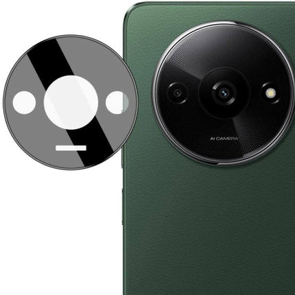 IMAK Rear Camera Lens Glass Film Black For Everyday Photos shown on green phone protecting circular rear camera module