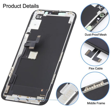 Simple Replacement Screen for iPhone 11 Pro Daily Maintenance - replacement LCD assembly showing flex cable, dust-proof mesh, and middle frame