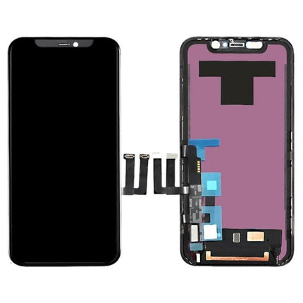 iPhone 11 LCD Screen for Everyday Phone Repairs replacement black display assembly with flex cables shown