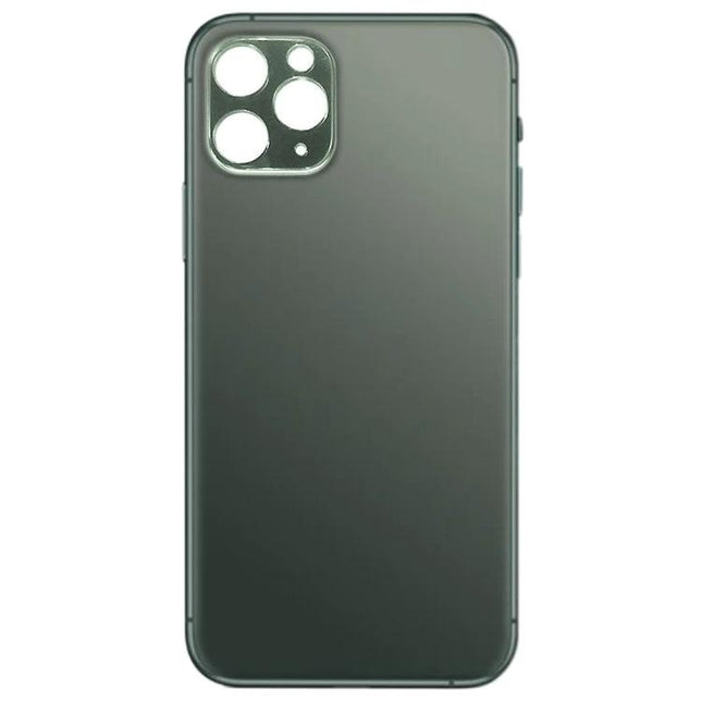 Glass Back Cover Replacement for Everyday iPhone Protection - matte dark green replacement back for iPhone 11 Pro Max, camera cutouts visible
