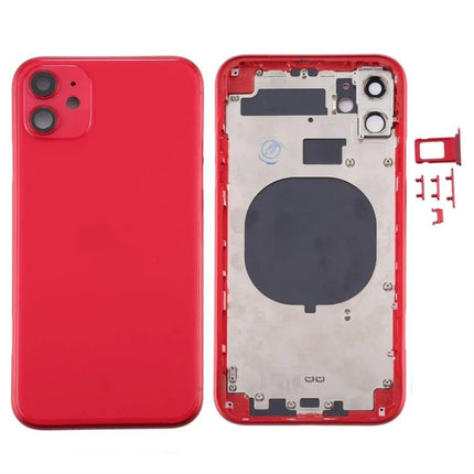 Replacement Back Cover for Everyday iPhone 11 Maintenance - red rear housing set with camera cutouts and internal plate