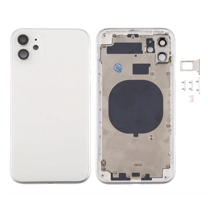 Replacement Back Cover for Everyday iPhone 11 Maintenance showing white rear housing, internal plate and camera cutouts for easy everyday repair