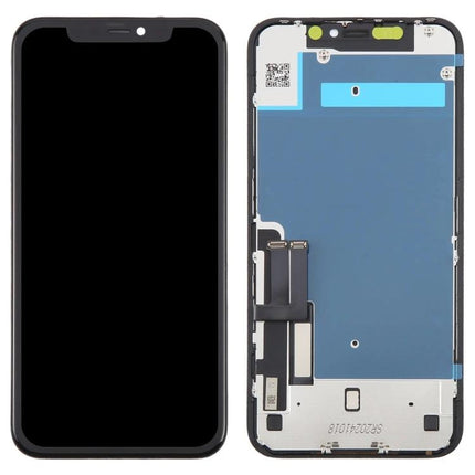 Incell LCD Screen Replacement for iPhone 11 Daily Use - front and back display assembly showing connectors and black screen