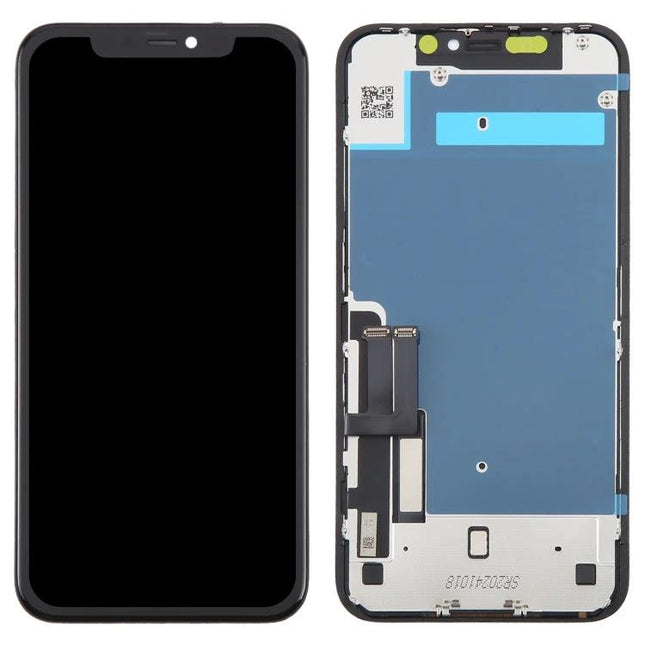 Incell LCD Screen Replacement for iPhone 11 Daily Use - front and back display assembly showing connectors and black screen