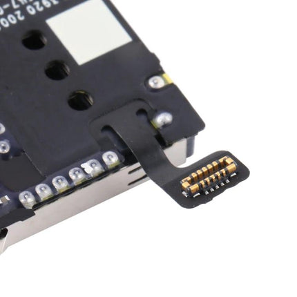 Replacement SIM Card Tray for iPhone 12 Daily Phone Use - close-up of replacement SIM tray connector and flex cable for iPhone 12