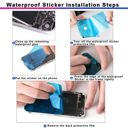 Replacement Adhesive for iPhone 12 Pro Max Home Repairs - waterproof sticker installation steps for DIY front housing repair