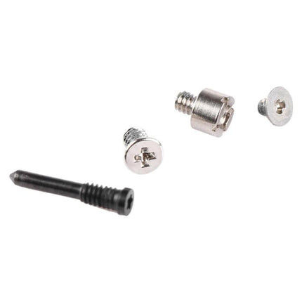Screws And Bolts Set For Iphone 12 Pro Home Repairs - close-up of precision silver screws and black standoff for iPhone 12 Pro repairs