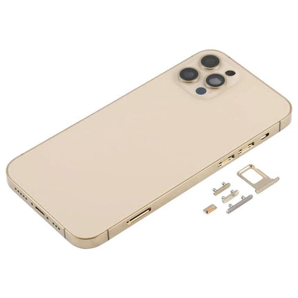 Replacement Back Cover for Daily Phone Refresh in Blue showing blue iPhone 12 Pro back cover with camera cutouts and replacement buttons