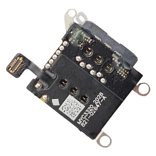 Essential Dual SIM Adapter for iPhone Travel Essentials showing black dual SIM module for iPhone 12/12 Pro with contact pins and flex connector