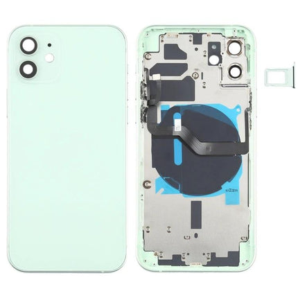Replacement Back Cover for iPhone 12 Daily Use and Maintenance - mint green replacement back cover kit showing exterior and internal components