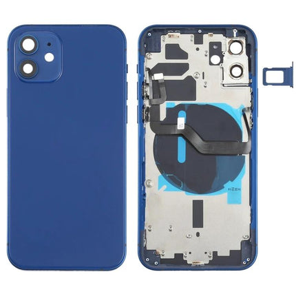 Replacement Back Cover for iPhone 12 Daily Use and Maintenance - blue replacement back cover kit showing exterior and internal components