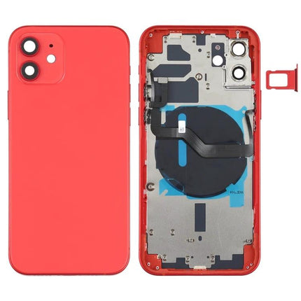Replacement Back Cover for iPhone 12 Daily Use and Maintenance - red replacement back cover kit with internal components and SIM tray