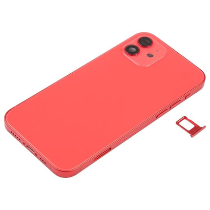 Replacement Back Cover for iPhone 12 Daily Use and Maintenance - red replacement back cover kit with camera cutouts and SIM tray