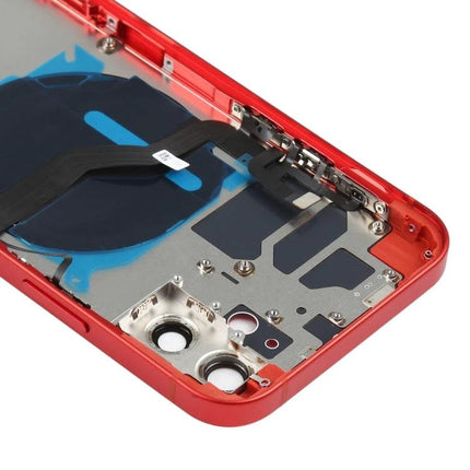 Replacement Back Cover for iPhone 12 Daily Use and Maintenance - red inner chassis replacement kit with camera openings and flex cable components