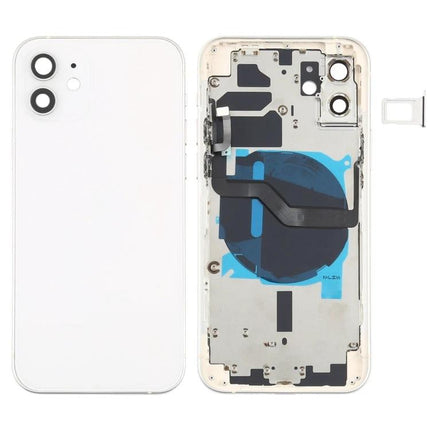 Replacement Back Cover for iPhone 12 Daily Use and Maintenance - white replacement back cover kit with internal components and SIM tray