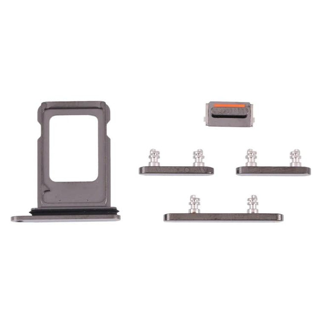 Essential Replacement for iPhone 13 Pro SIM Tray and Side Keys - black SIM tray and side buttons set for repair