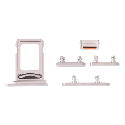 Essential Replacement for iPhone 13 Pro SIM Tray and Side Keys - silver SIM tray and side buttons replacement set