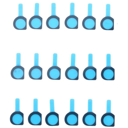 Protective Dustproof Foam Pads for iPhone 13 Daily Camera Use - blue circular camera dust caps in rows, set of 15 pieces