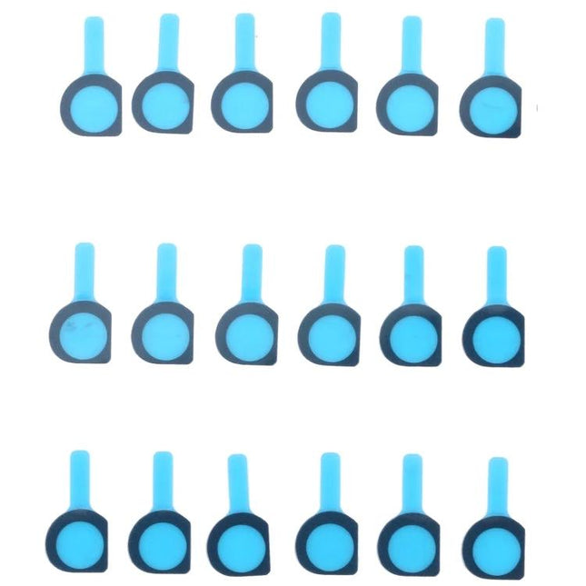 Protective Dustproof Foam Pads for iPhone 13 Daily Camera Use - blue circular camera dust caps in rows, set of 15 pieces