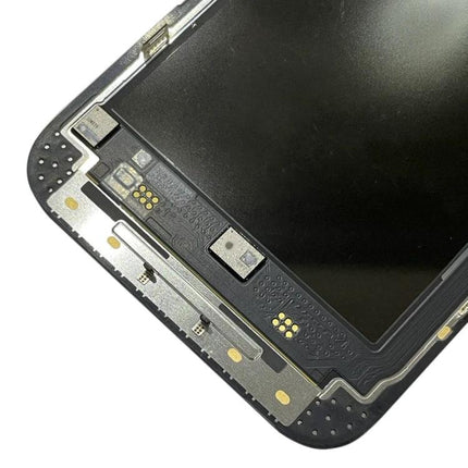Replacement LCD Screen for iPhone 13 Pro Max Everyday Use close-up of replacement display assembly showing connectors and frame