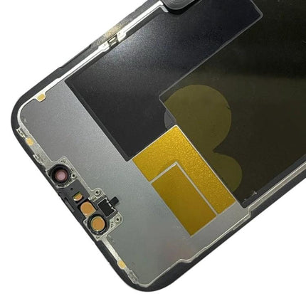 Replacement LCD Screen for iPhone 13 Pro Max Everyday Use - close-up of replacement display assembly showing connectors and front camera area