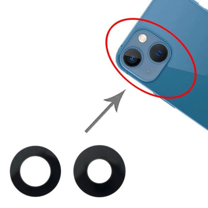 Replacement Back Camera Lens for iPhone 13 Daily Use - black replacement camera lens rings for iPhone 13 rear camera, restores photo clarity