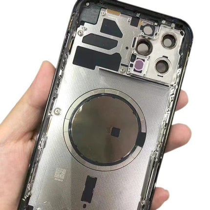 Replacement Charging Magnet for iPhone 13 Everyday Use showing internal phone back with replacement wireless charging magnet installed