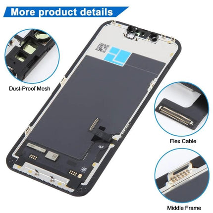 Replacement JK LCD Screen for iPhone 13 Everyday Essentials - high-res 1170x2532 replacement display with flex cable and dust-proof mesh