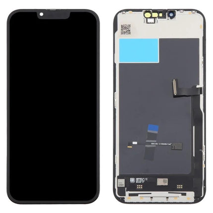 JK incell LCD Screen Replacement for iPhone 13 Pro Max Daily Use front and back display assembly showing connectors and black screen