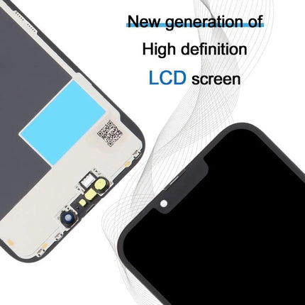 JK incell LCD Screen Replacement for iPhone 13 Pro Max Daily Use front and back high-definition LCD assembly showing connectors and notch