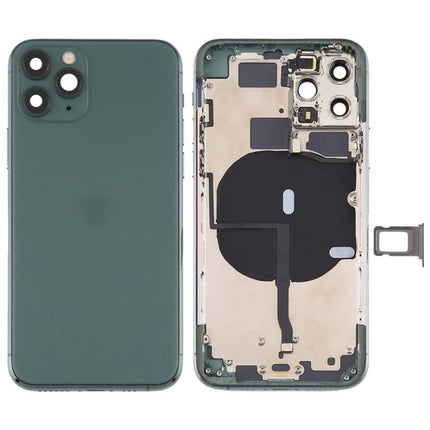 Essential Back Cover for iPhone 11 Pro in Daily Repairs - green back housing replacement kit with internal frame and SIM tray