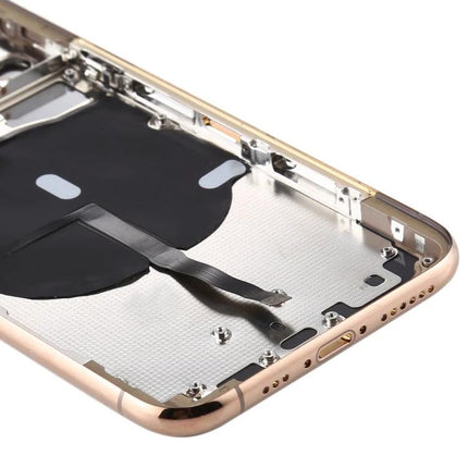 Essential Back Cover for iPhone 11 Pro in Daily Repairs replacement kit showing inner chassis, adhesive and flex cable for home or technician repairs