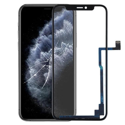 Replacement Touch Panel for iPhone 11 Pro Daily Maintenance - front glass digitizer replacement showing cracked iPhone and new touch panel