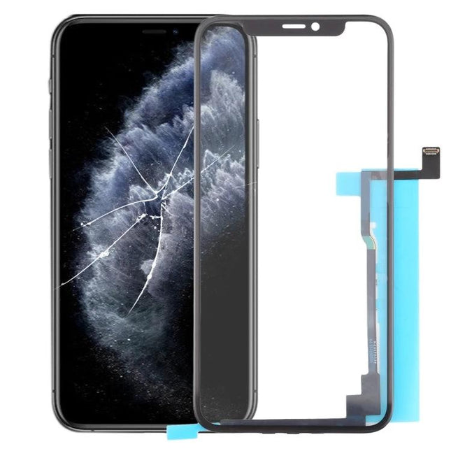 iPhone 11 Pro Replacement Touch Panel for Everyday Use - front glass digitizer replacement showing cracked phone and new touch panel