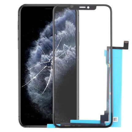 iPhone 11 Pro Max Screen Replacement for Everyday Use - replacement touch screen assembly showing cracked phone and new panel kit