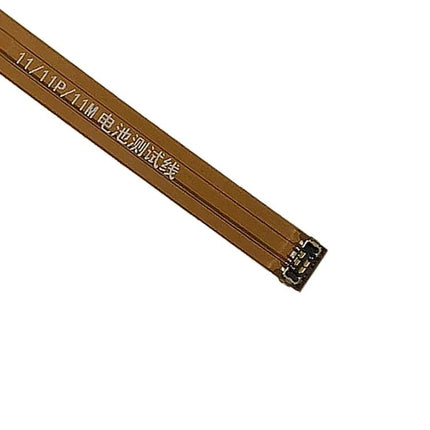 iPhone 11 Pro Battery Test Cable for Home Repairs shown as slim brown test flex cable with connector for diagnosing battery issues