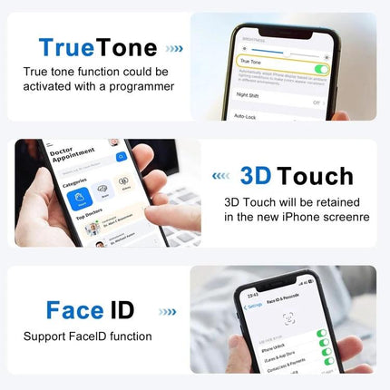iPhone 11 Pro Screen for Everyday Smartphone Repairs - replacement display assembly showing TrueTone, 3D Touch, and Face ID features