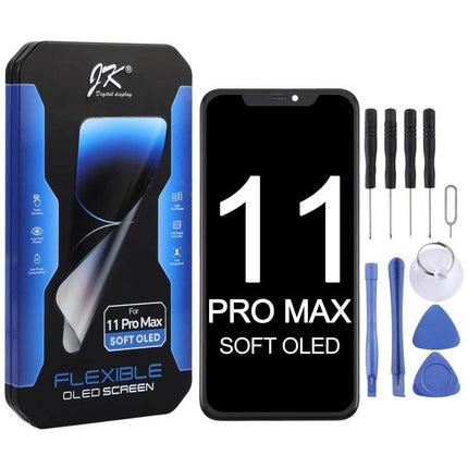 JK Soft OLED Screen for Daily iPhone Repairs replacement kit for iPhone 11 Pro Max with tools and 120Hz smooth touch