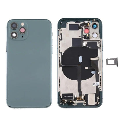iPhone 11 Pro Max Back Cover Assembly for Everyday Repairs showing front and internal components with SIM tray