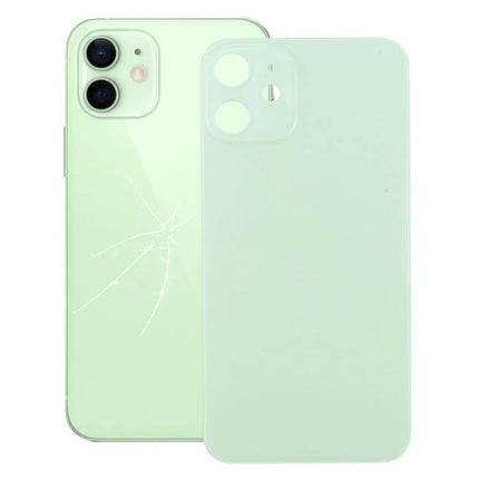 Replacement Back Cover for iPhone 12 Mini Daily Use Repair mint green replacement back cover next to cracked iPhone 12 Mini