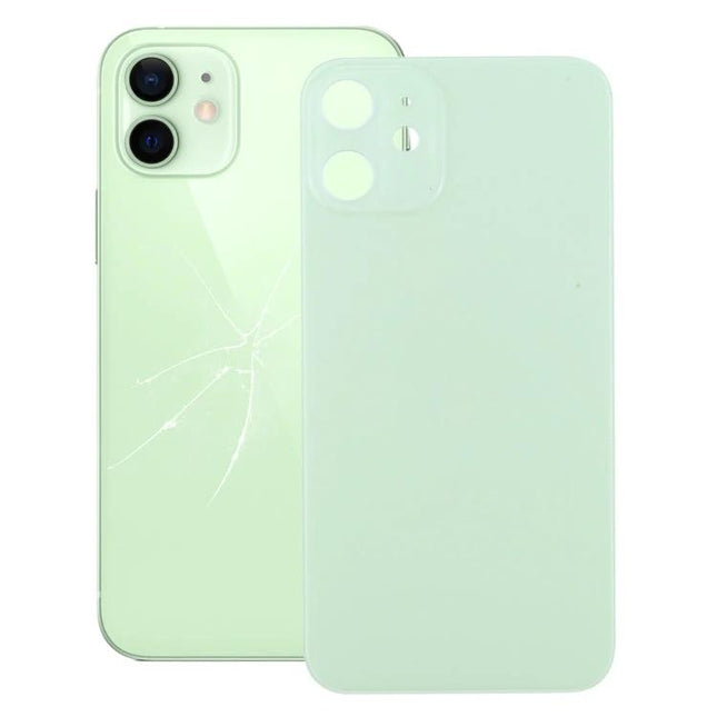 Replacement Back Cover for iPhone 12 Mini Daily Use Repair mint green replacement back cover next to cracked iPhone 12 Mini