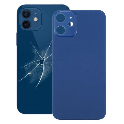 Replacement Back Cover for iPhone 12 Mini Daily Use Repair showing cracked blue iPhone 12 Mini and matching blue replacement back cover