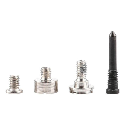 Replacement Screws And Bolts For iPhone 12 Pro Max Home Repairs replacement screw and bolt set on white background for DIY phone fixes