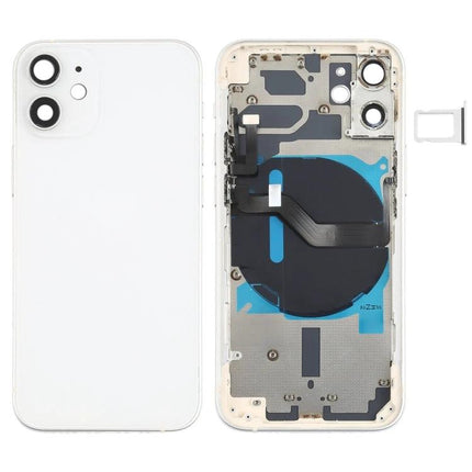 Replacement Back Cover for Daily iPhone Protection and Power white clip-on replacement back cover showing internal wiring and camera openings