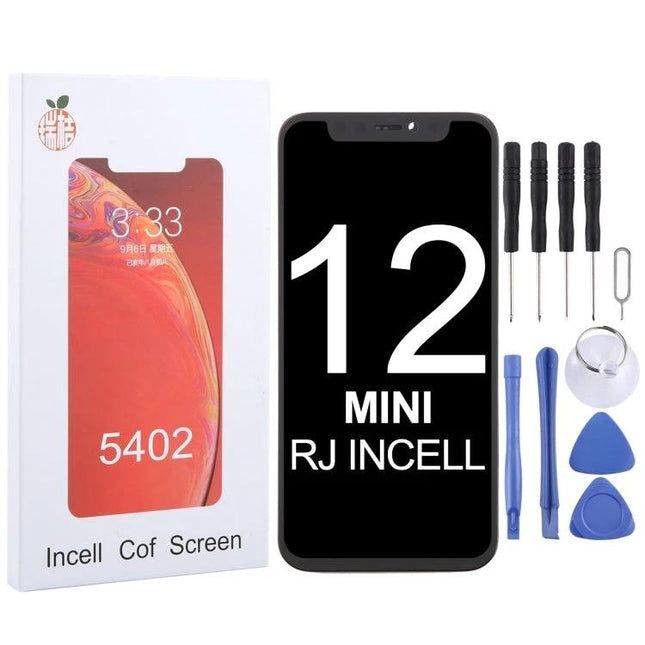 RJ Incell Replacement Screen for iPhone 12 Mini Repairs - replacement display and DIY tool kit for cracked iPhone 12 Mini